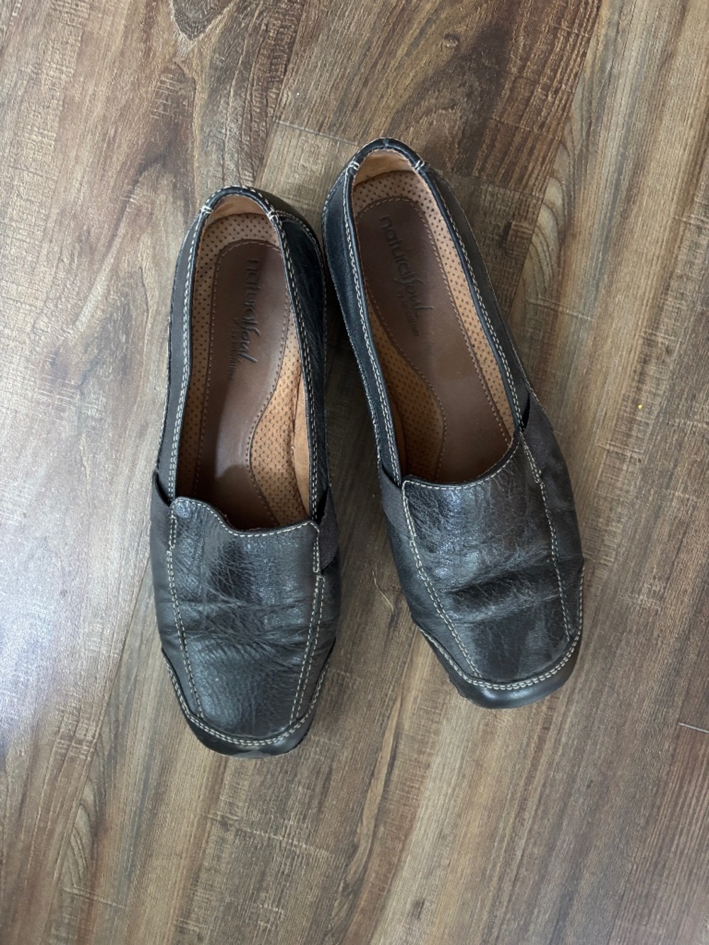 Natural Soul by Naturalizer Womens Black Loafers Size 9M
